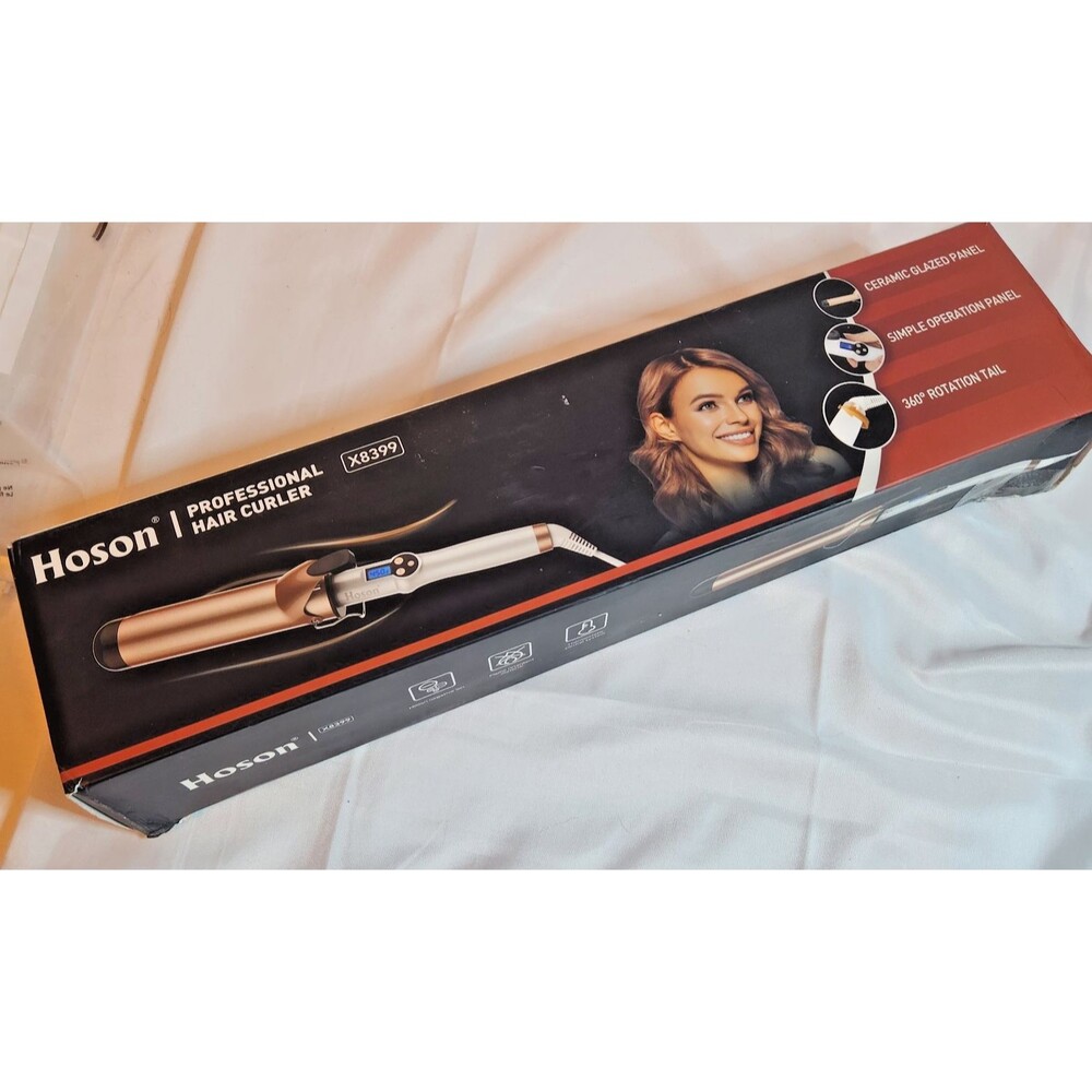 Hoson X8399 Professional 2" Ceramic Curling Iron LCD 450°F Open Box Tested